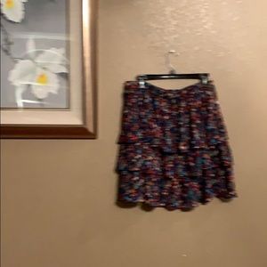 J Crew ruffle tiered skirt. Multi colored.